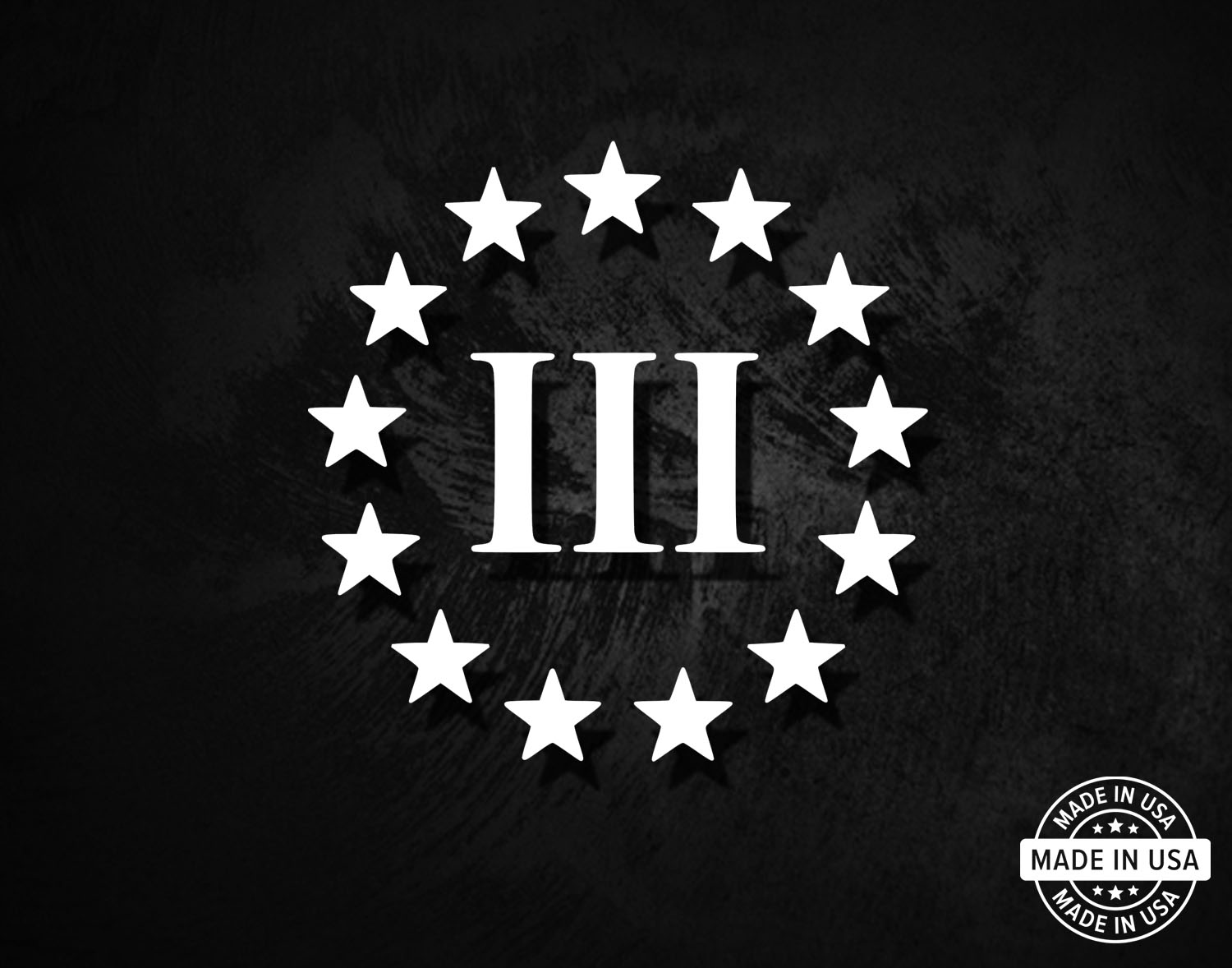 Three Percenter - 3% - Betsy Ross 13 Stars Decal