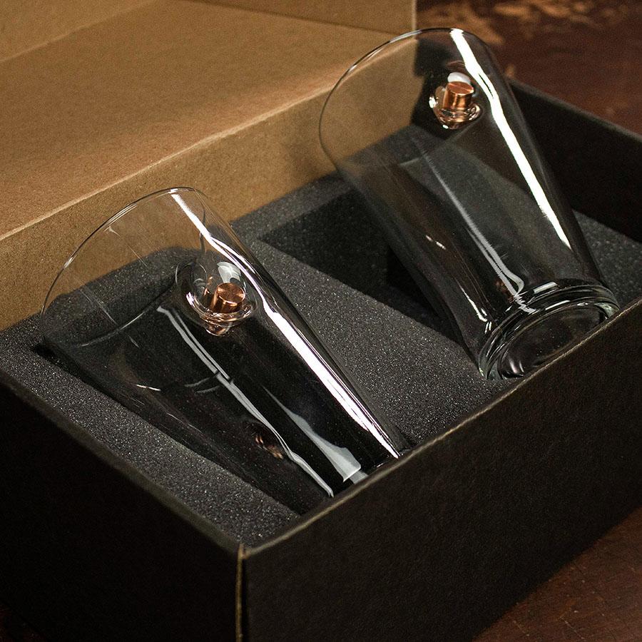 BenShot - .45 ACP "Bulletproof" Pint Glasses - GIFT SET OF 2
