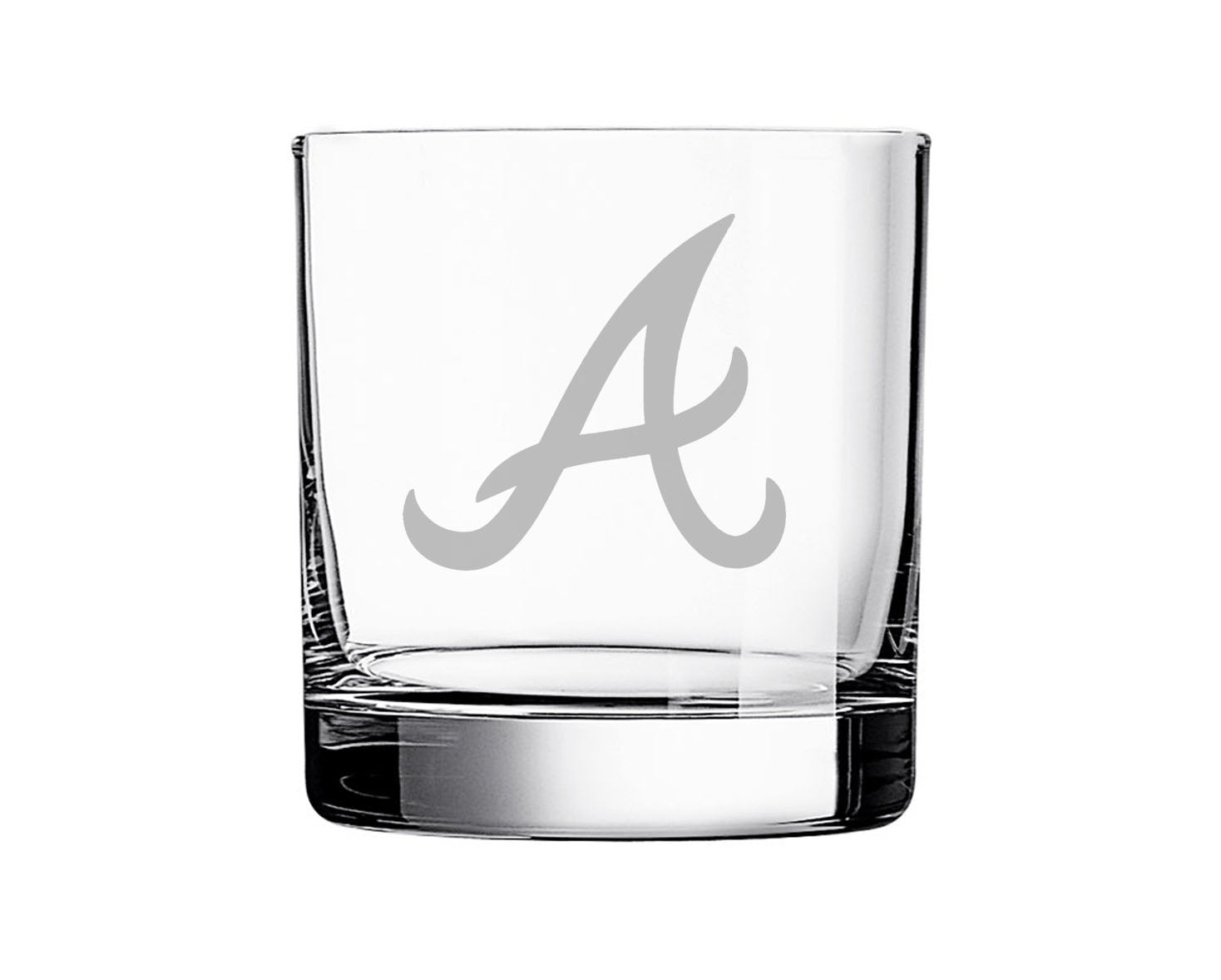 Atlanta Braves "A" etched Bourbon Whiskey Rocks Glass - 11oz