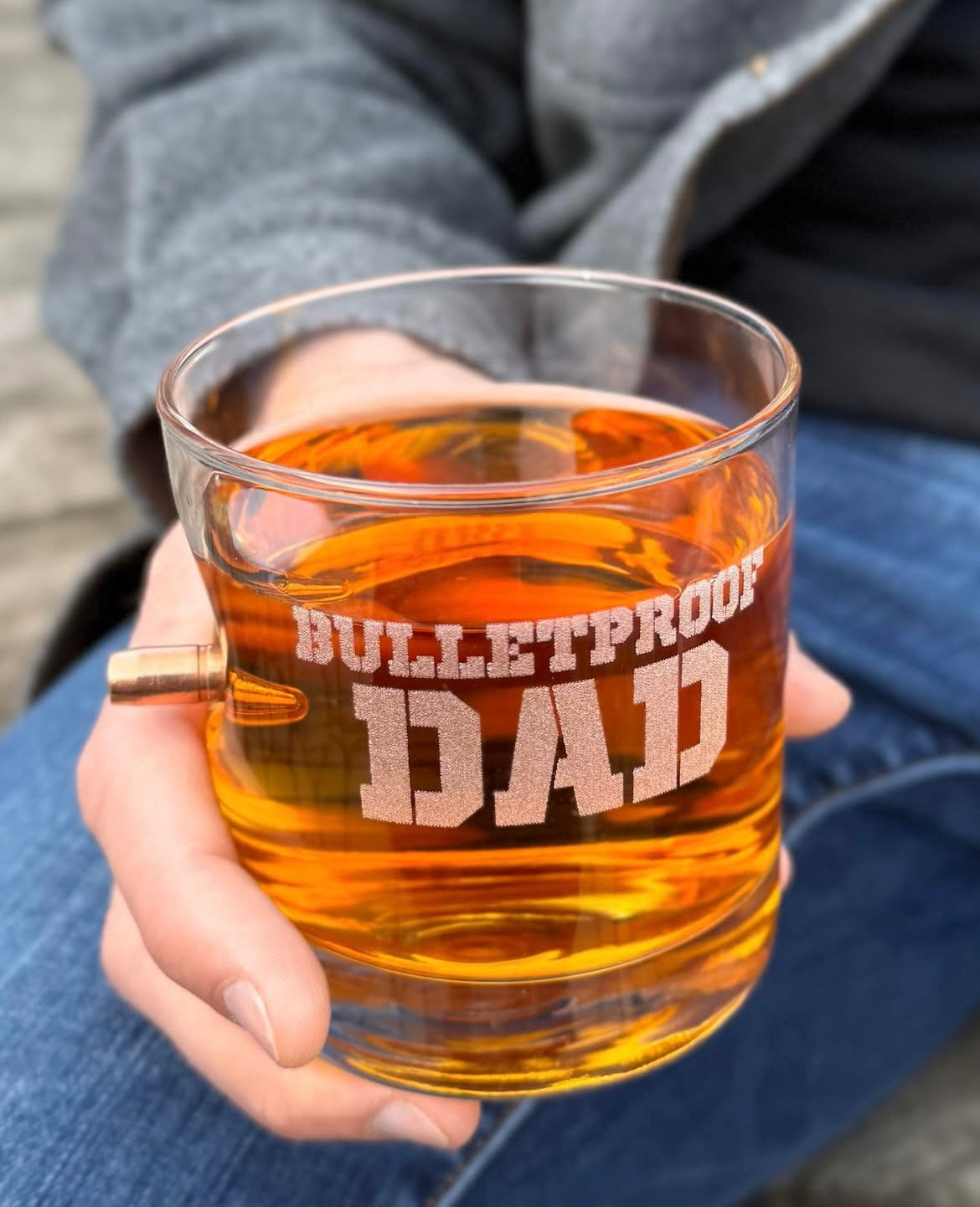 BenShot - "BULLETPROOD DAD" Rocks Glass - 11oz