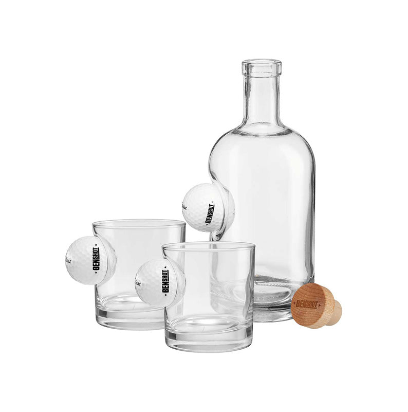 BenShot Golf Ball Decanter and Rocks Glass Set