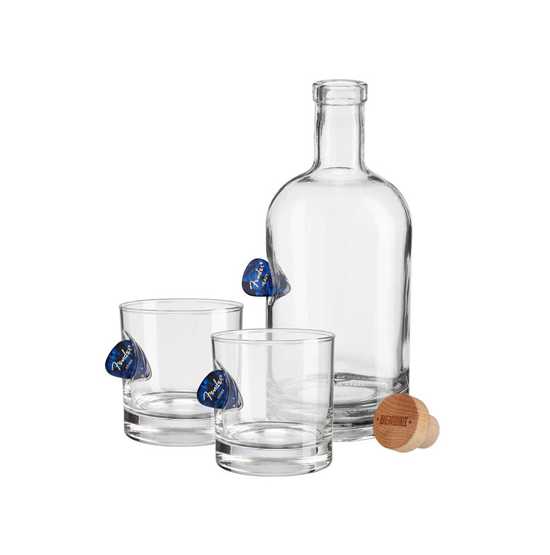 BenShot Guitar Pick Decanter and Rocks Glass Set
