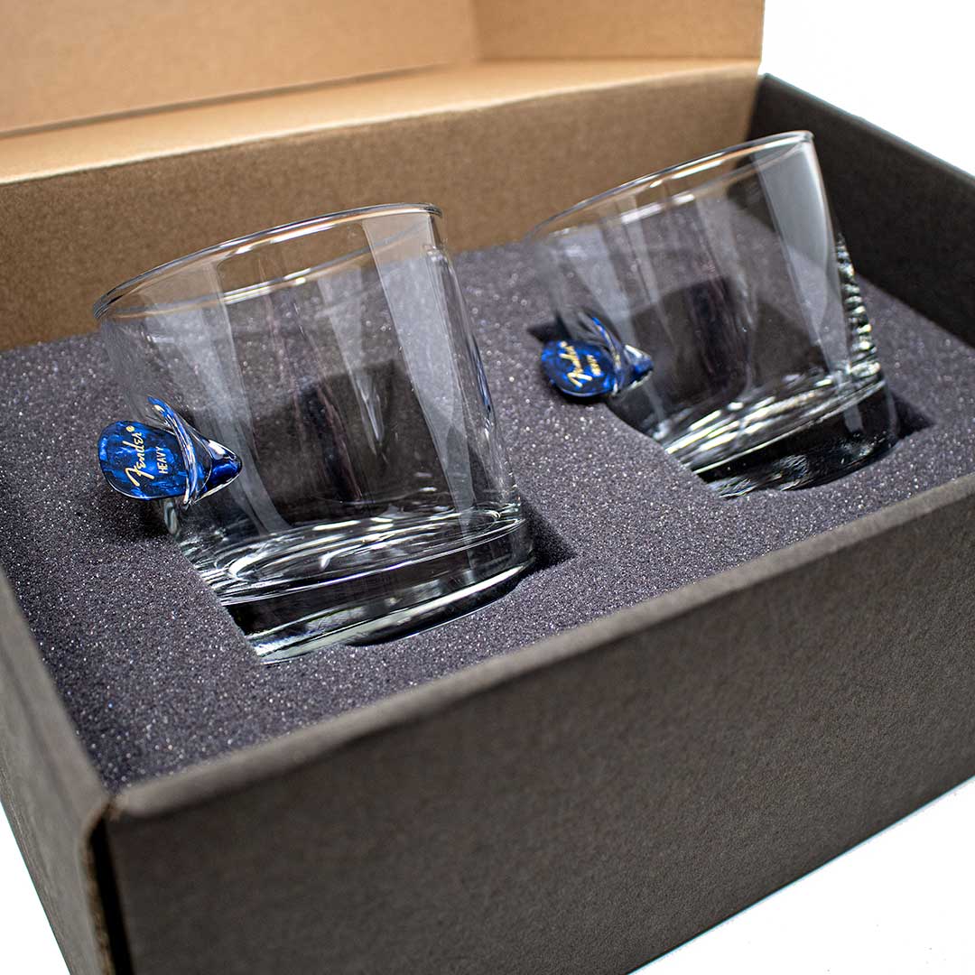 BenShot - Guitar Pick Rocks Glasses 11oz - GIFT SET OF 2