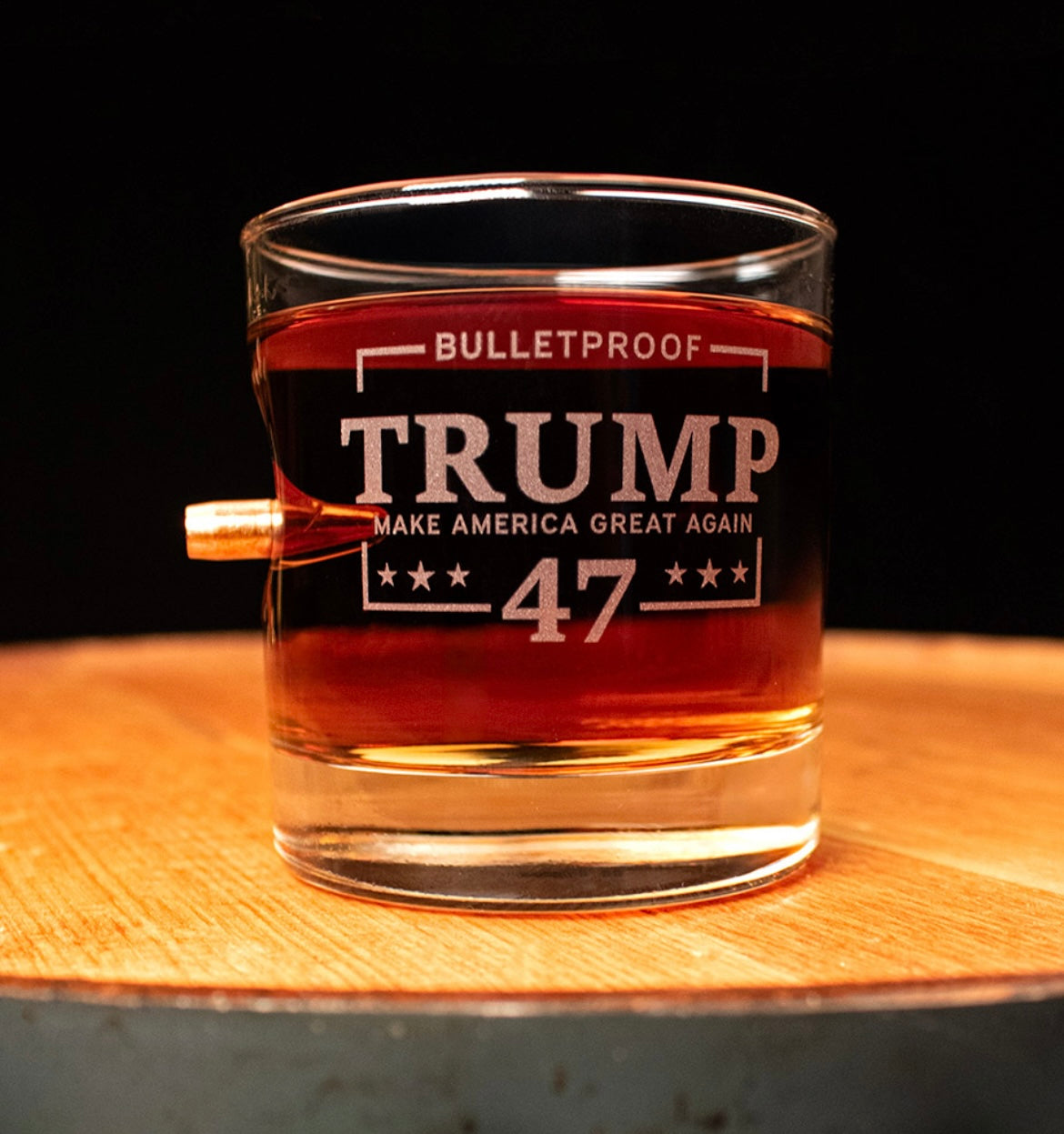 Bulletproof "Trump 47" - Make America Great Again Whiskey Glass