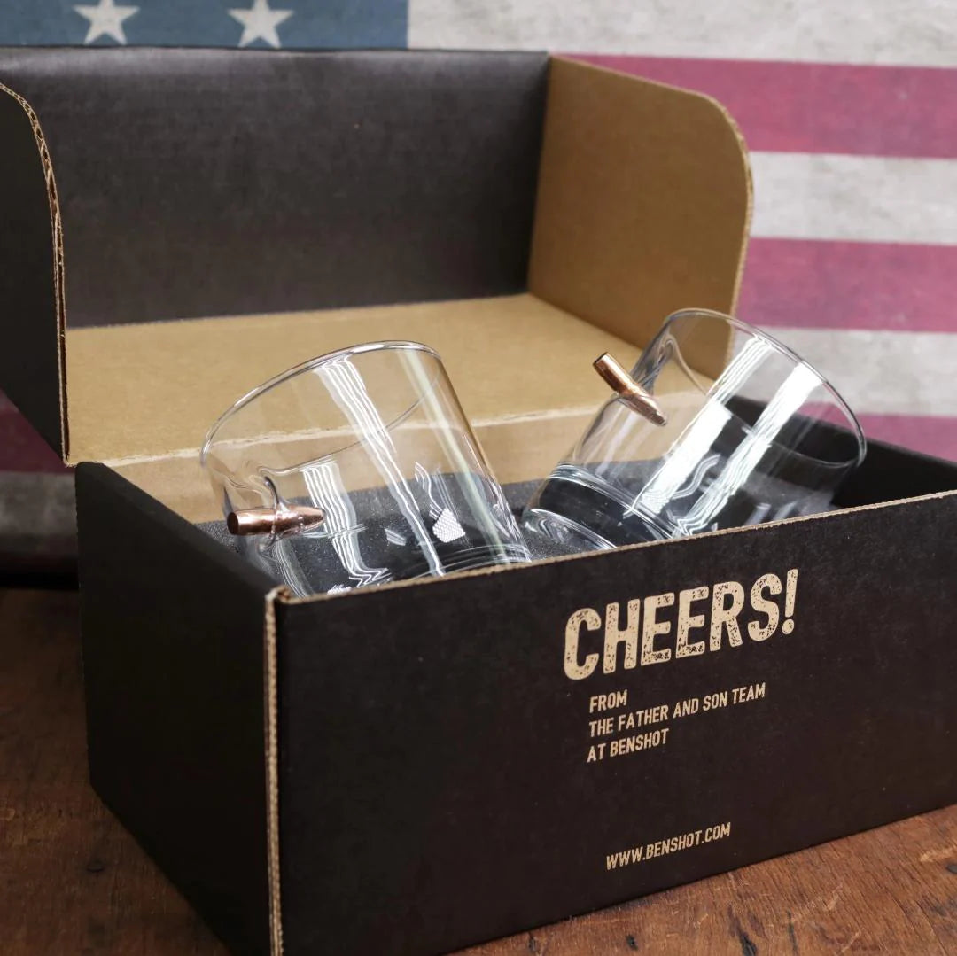 BenShot - .308 "Bulletproof" Rocks Glasses - GIFT SET OF 2