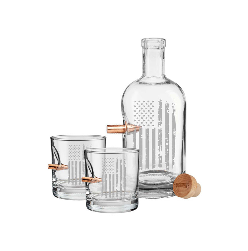 BenShot - "Bulletproof" Patriotic Flag Decanter Set