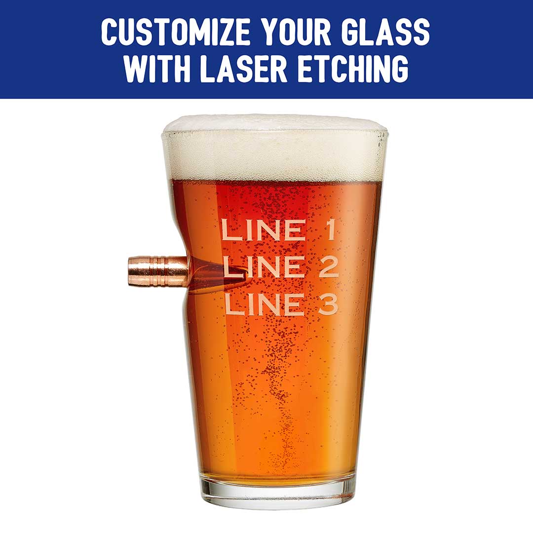 BenShot - USMC (Marines) "Bulletproof" Pint Glass - 16oz