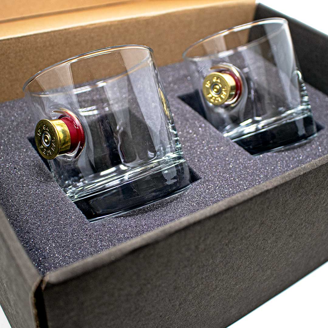 BenShot - Shotgun Shell Rocks Glasses 11oz - GIFT SET OF 2