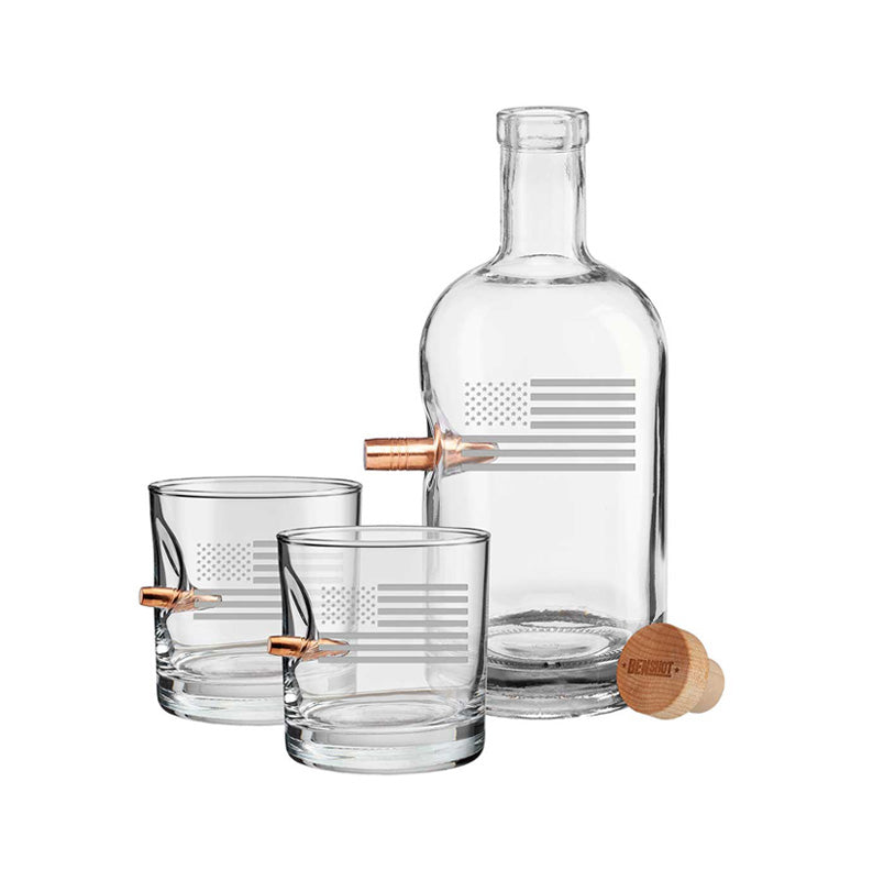 BenShot - "Bulletproof" US Flag Decanter Set