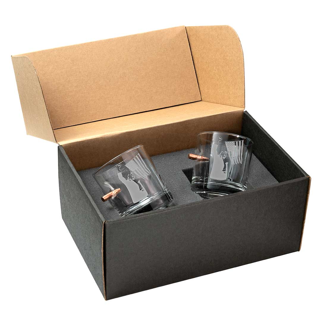 Bulletproof Trump Whiskey Glasses (4 Design Options)
