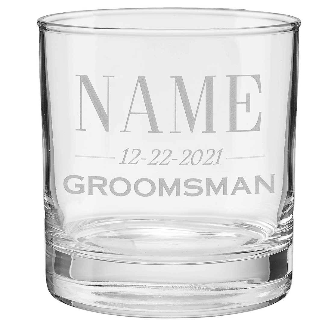 BenShot - Groomsman Etched Rocks Glass - 11oz