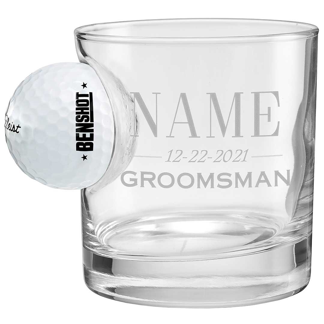 BenShot - Groomsman Etched Rocks Glass - 11oz