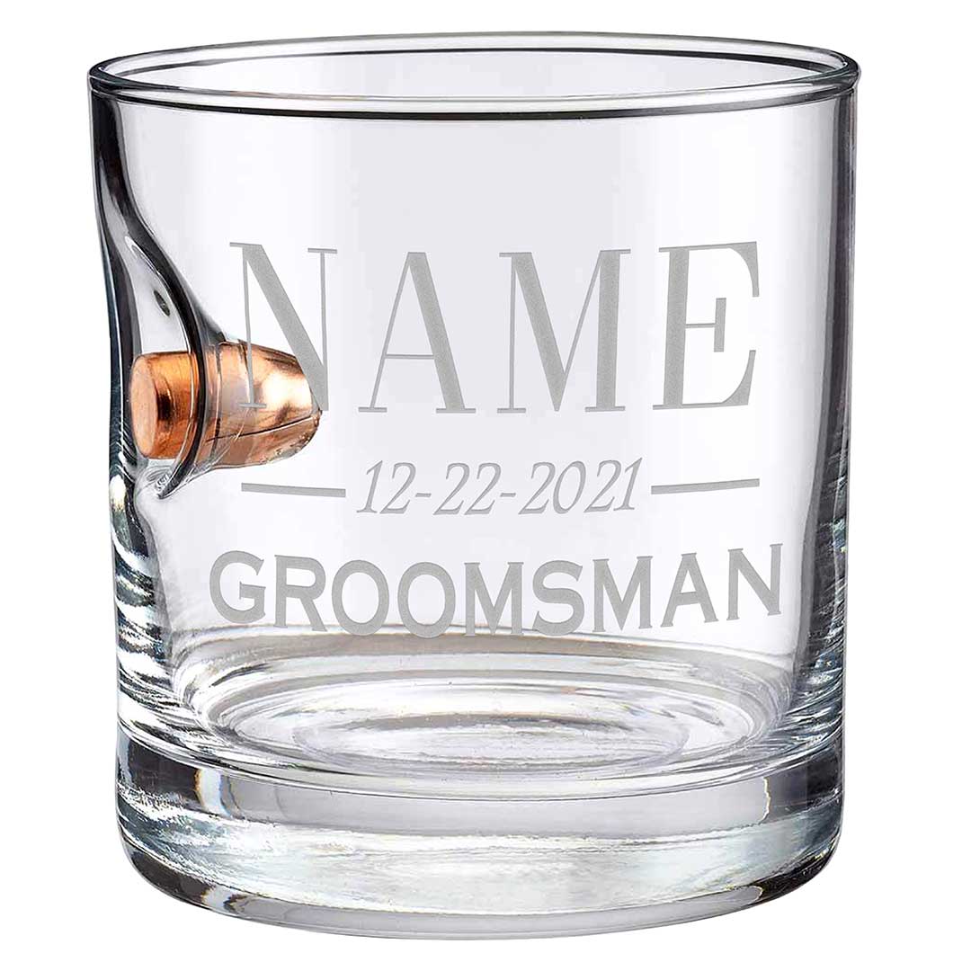 BenShot - Groomsman Etched Rocks Glass - 11oz
