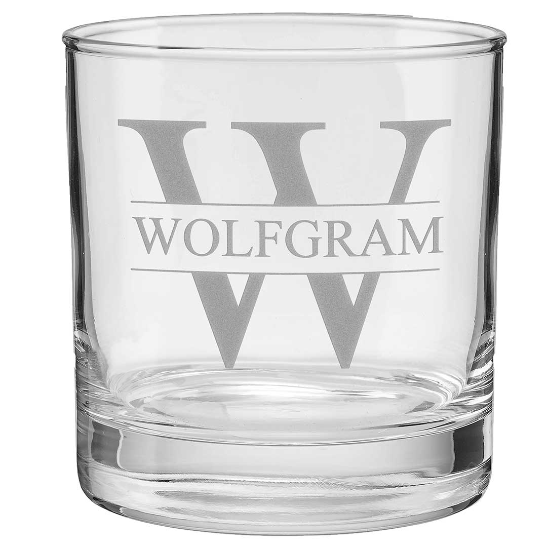 BenShot - Monogram Etched Rocks Glass - 11oz