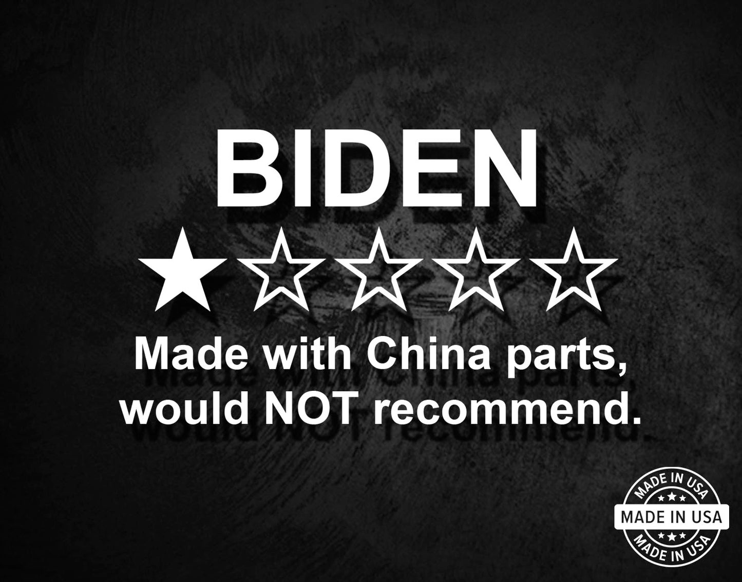 BIDEN 1 Star Review Decal