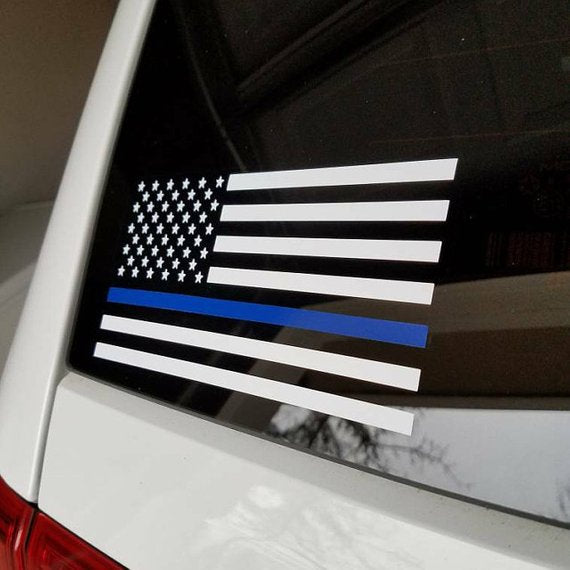 Thin Blue Line Flag Decal