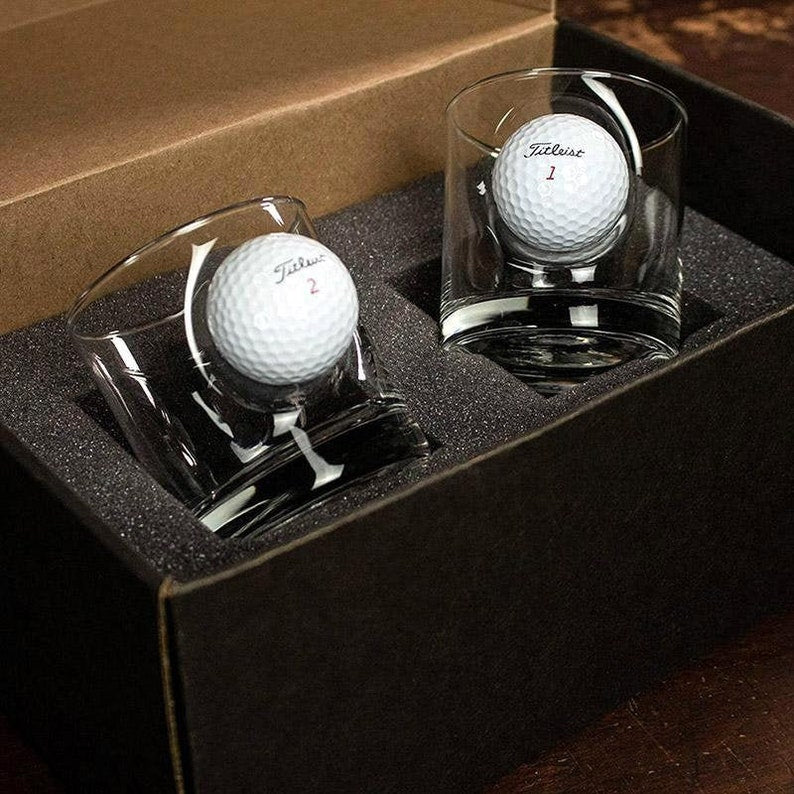 BenShot - Golf Ball Rocks Glasses - GIFT SET OF 2