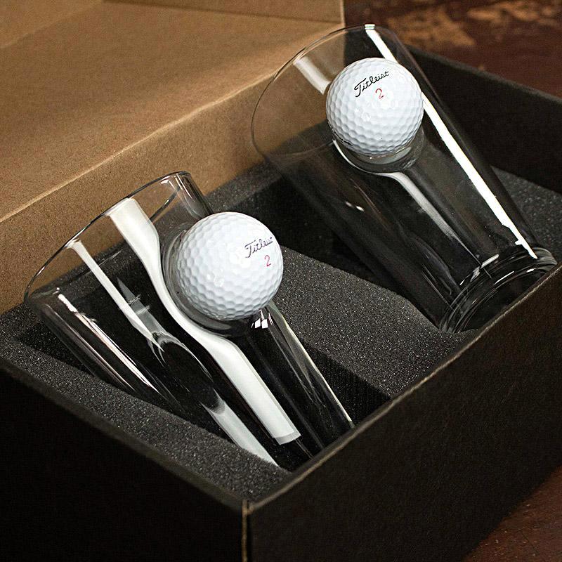 BenShot - Golf Ball Pint Glasses - GIFT SET OF 2