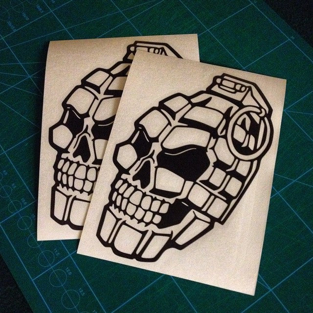 Grenade Skull Decal