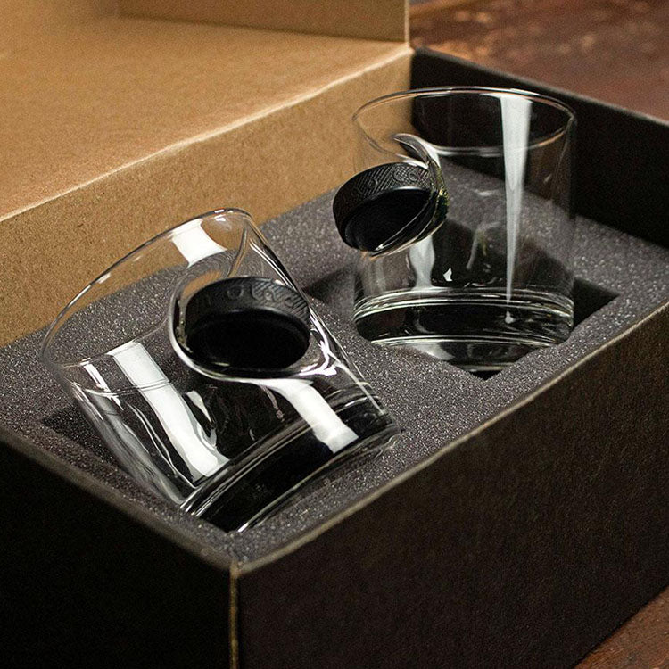 BenShot - Hockey Puck Rocks Glasses - GIFT SET OF 2