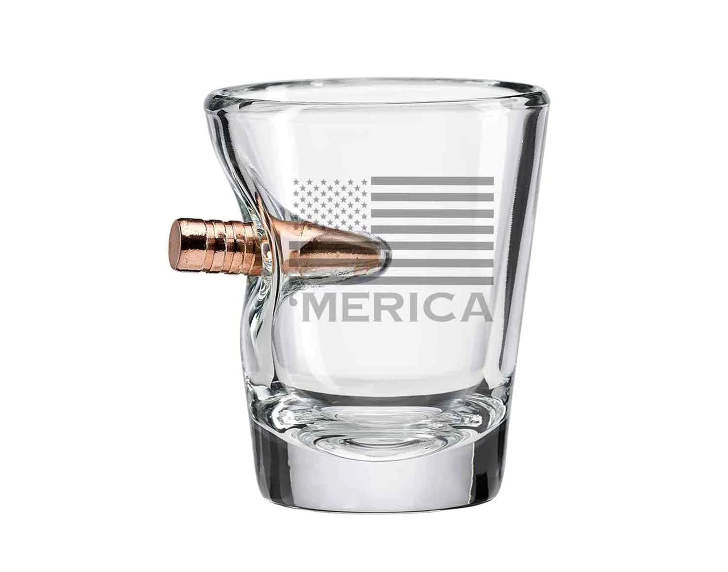 BenShot - 'Merica Etch "Bulletproof" Shot Glass - 2oz