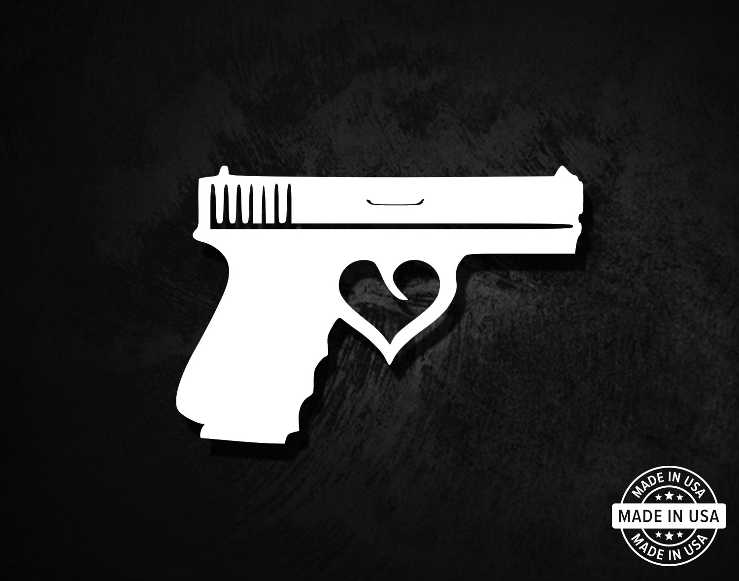 Pistol Heart Decal