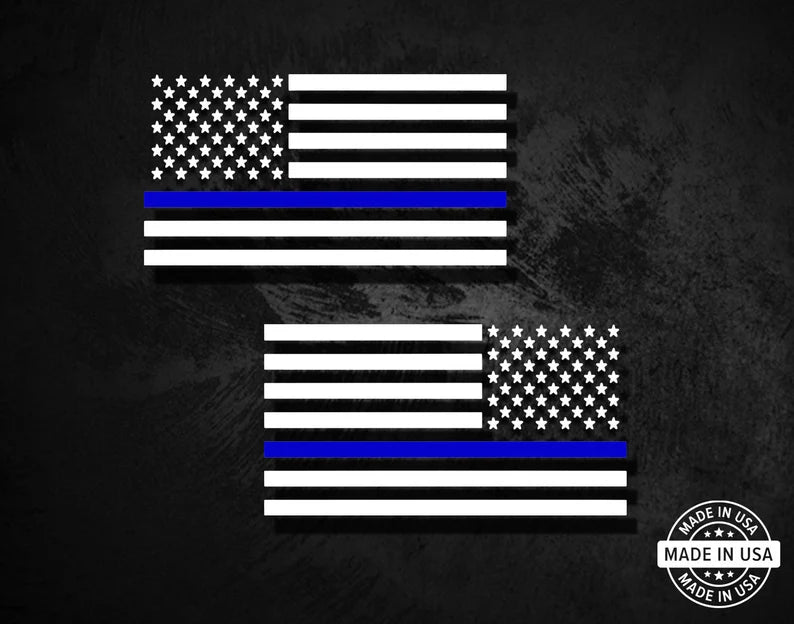 Thin Blue Line Flag Decal Set - LH / RH