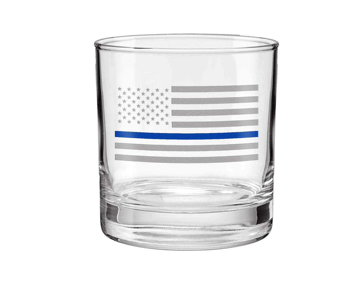 BenShot - Thin Blue Line Rocks Glass - 11oz - NO BULLET
