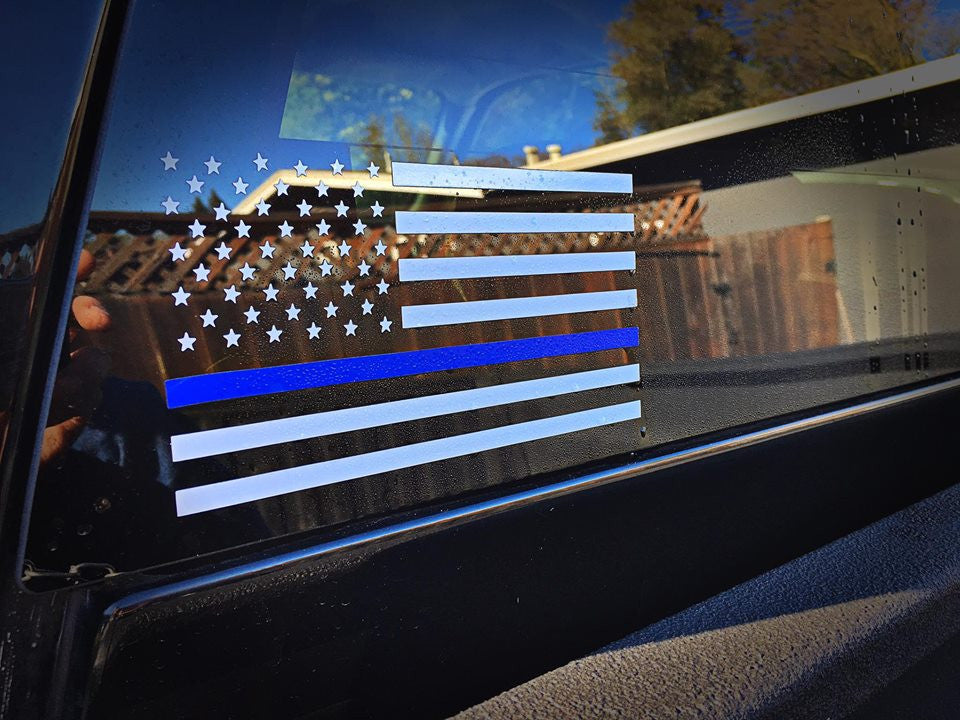 Thin Blue Line Flag Decal