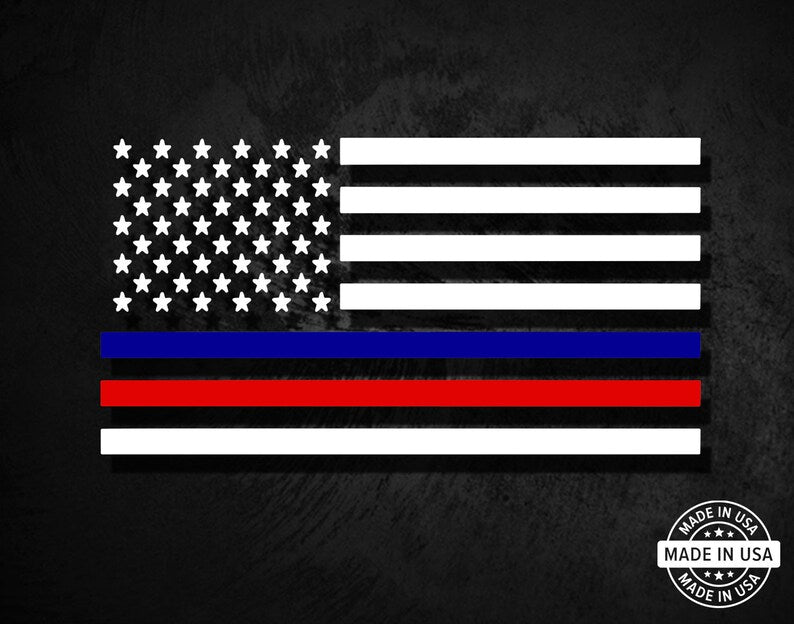 Thin Blue/Red Line Flag Decal