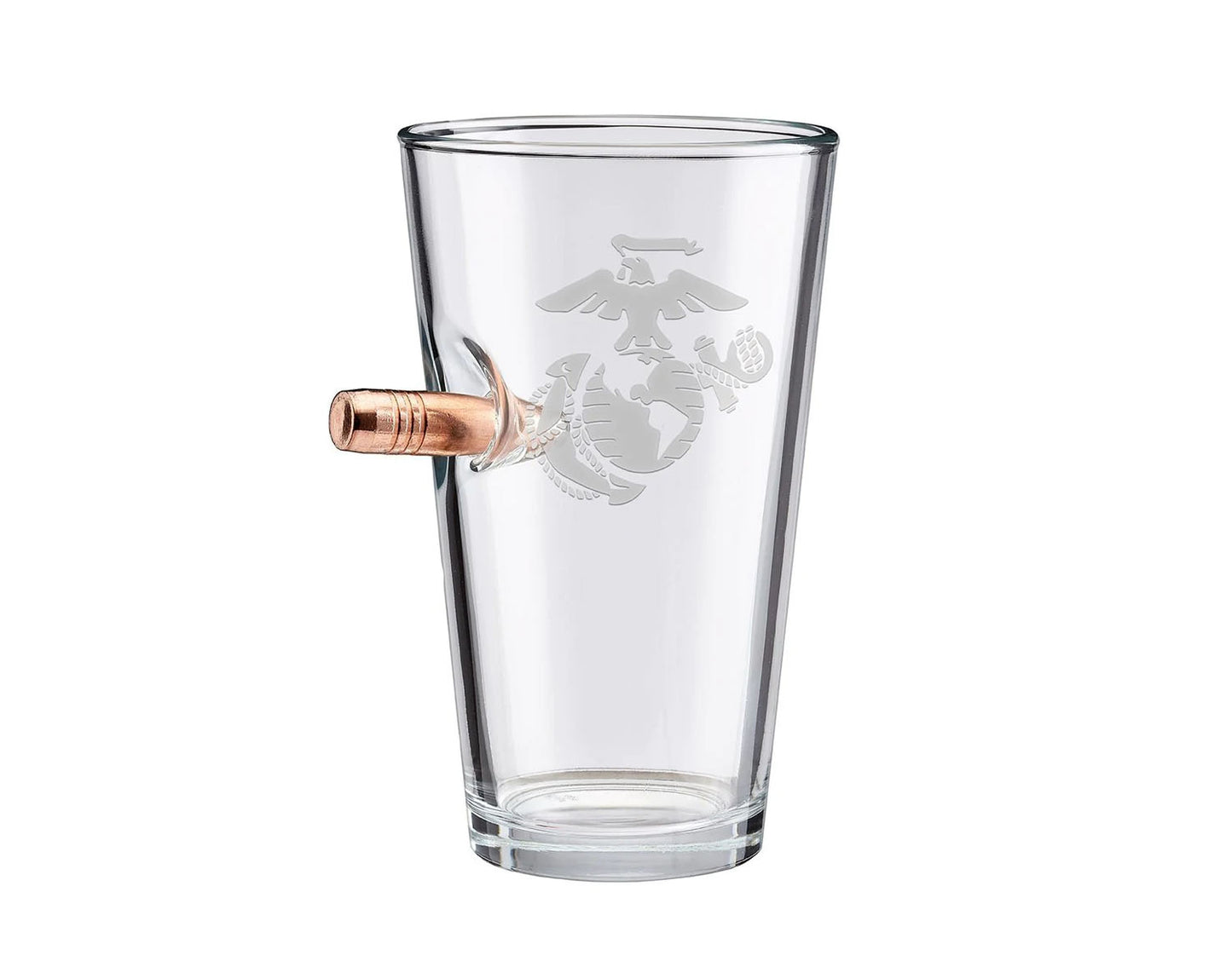 BenShot - "Bulletproof" USMC EGA (Marines) Pint Glass - 16oz