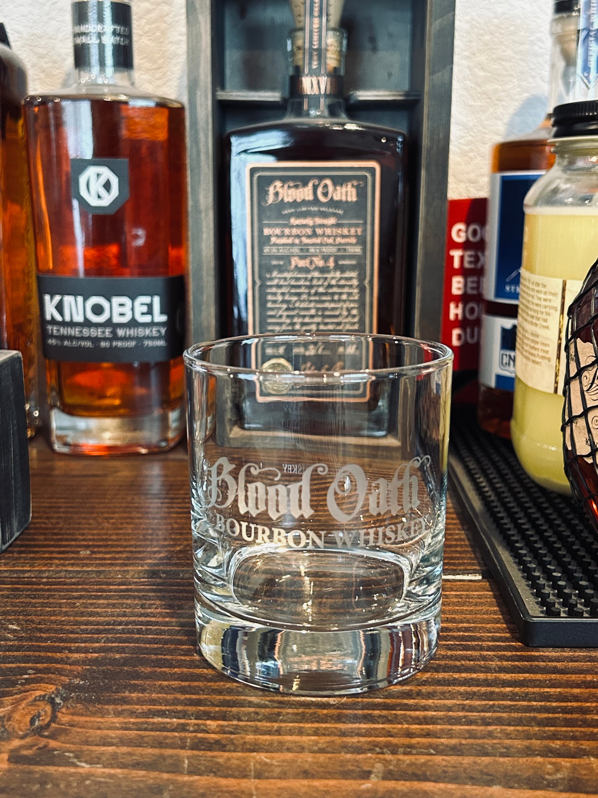 Blood Oath Bourbon Whiskey Rocks Glass - 11oz