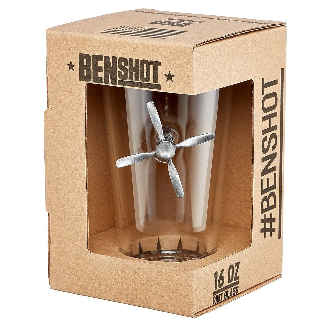 BenShot - Airplane Propeller Pint Glass - 16oz