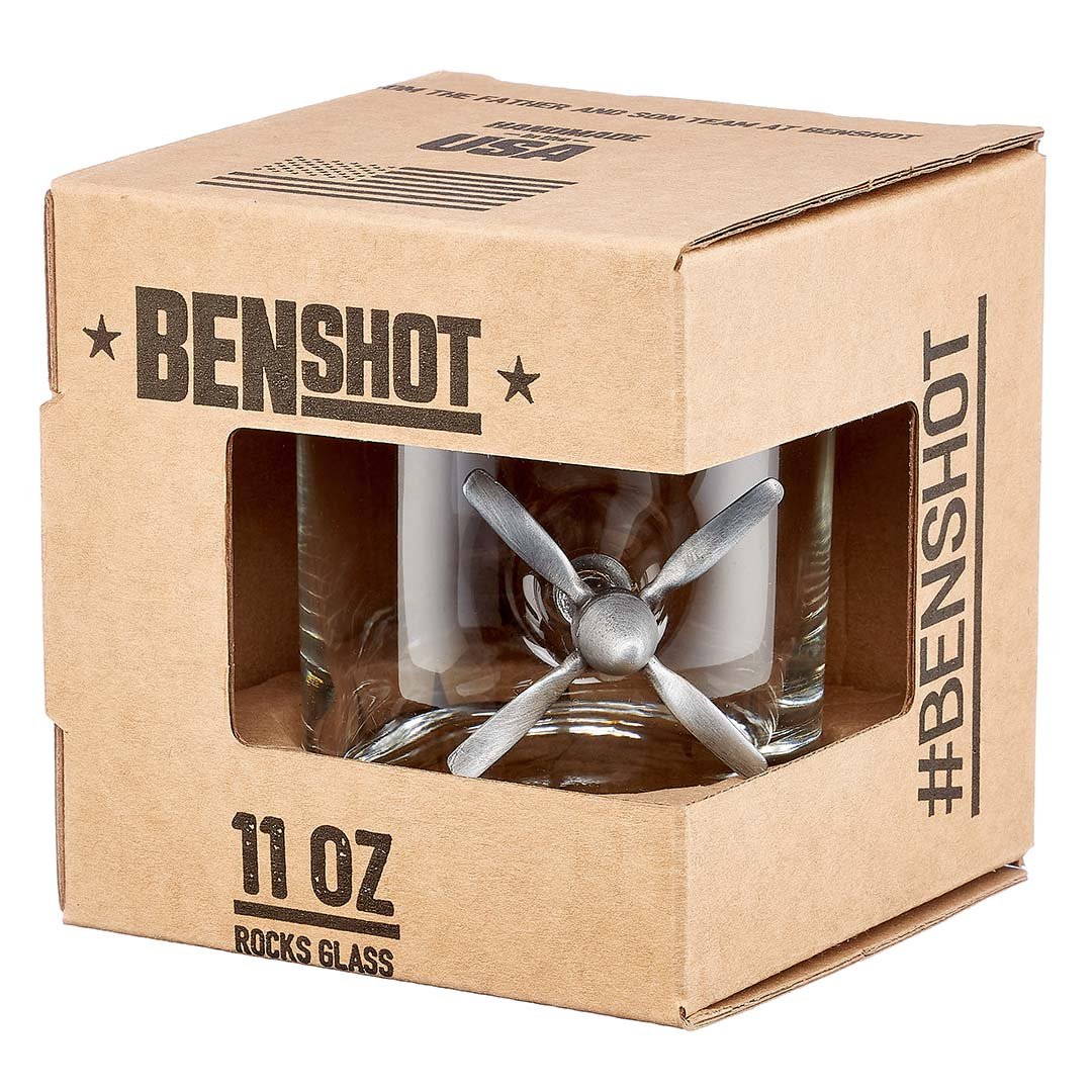 BenShot - Airplane Propeller Rocks Glass - 11oz