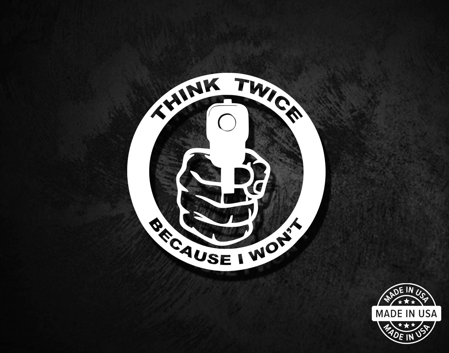 Think Twice Pistol Decal