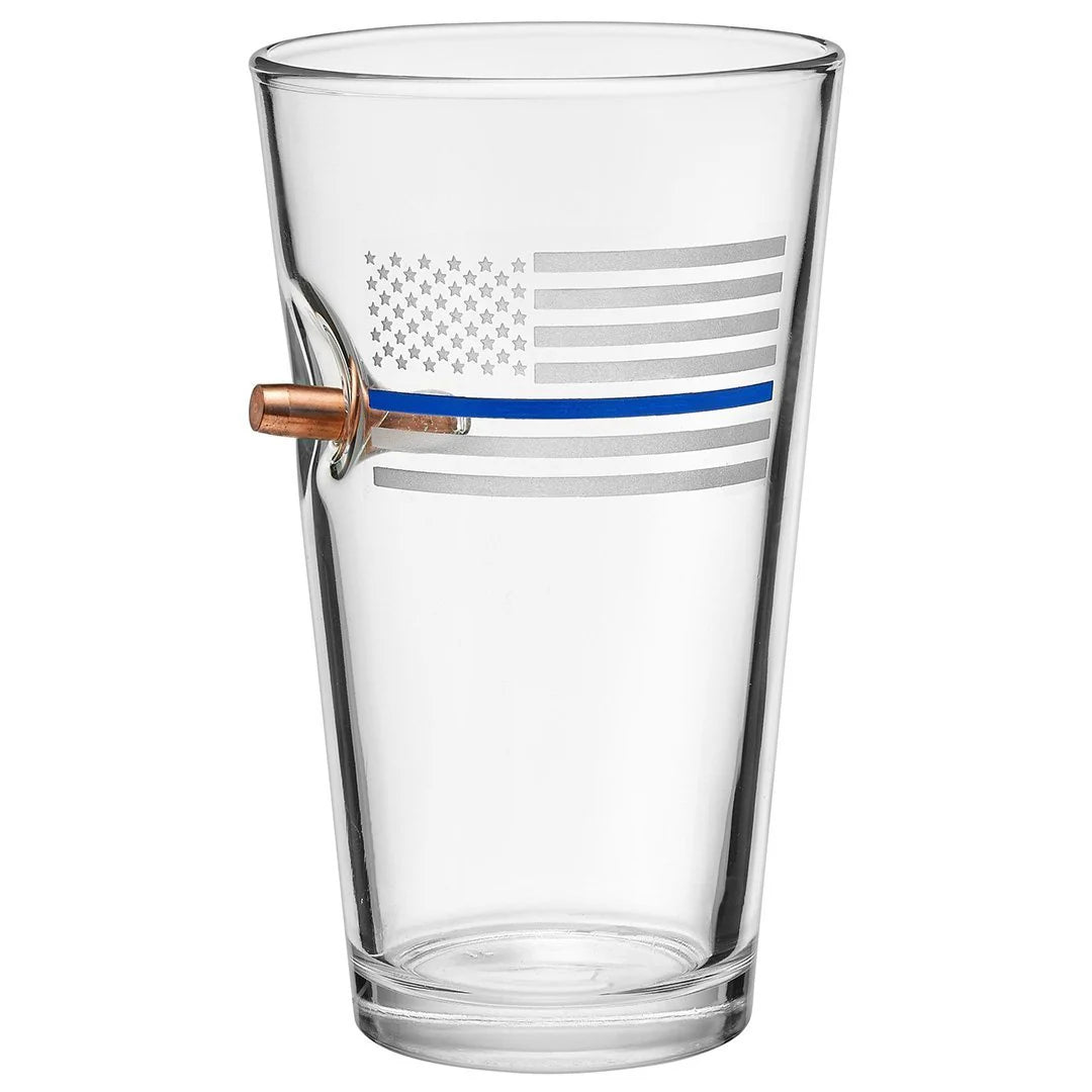 BenShot Thin Blue Line "Bulletproof" Pint Glasses