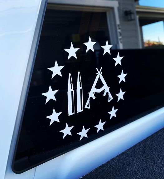 2A Betsy Ross Circle of Stars & Bullets 2nd Amendment Car Truck Bumper Sticker Vinyl Decal USA Seller by USAMadeDecals