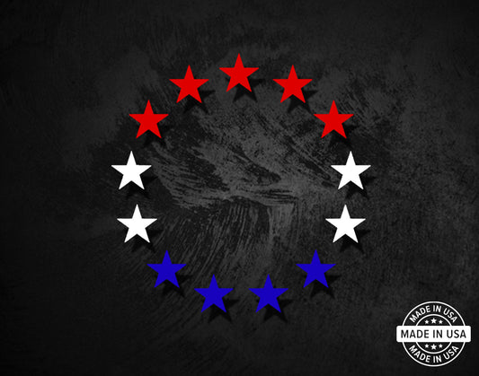 Betsy Ross 13 Stars - Red / White / Blue Decal