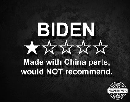BIDEN 1 Star Review Decal