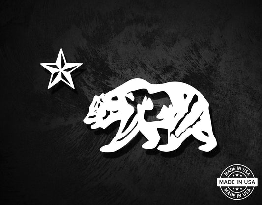 CA State Bear w/ Nautical Star Decal