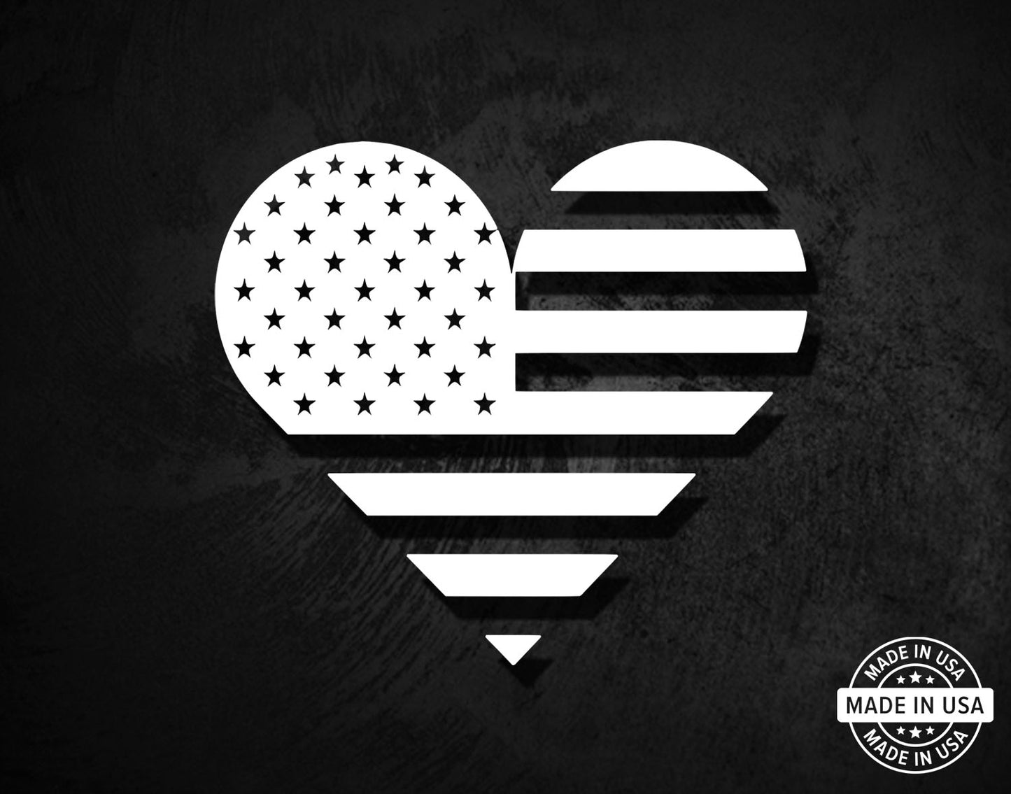 American Flag Heart Decal
