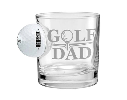 BenShot - "GOLF DAD" - Golf Ball Rocks Glass - 11oz