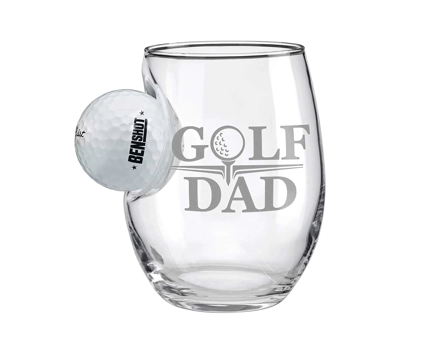 BenShot - "GOLF DAD" - Golf Ball Wine Glass - 15oz