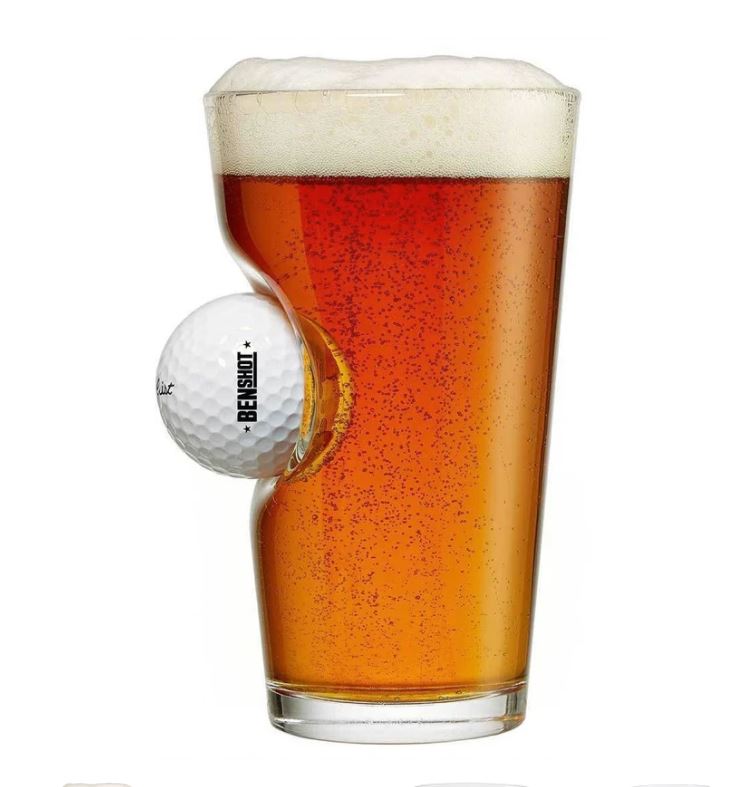 BenShot - Golf Ball Pint Glasses - GIFT SET OF 2