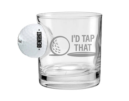 BenShot - "I'D TAP THAT" - Golf Ball Rocks Glass - 11oz