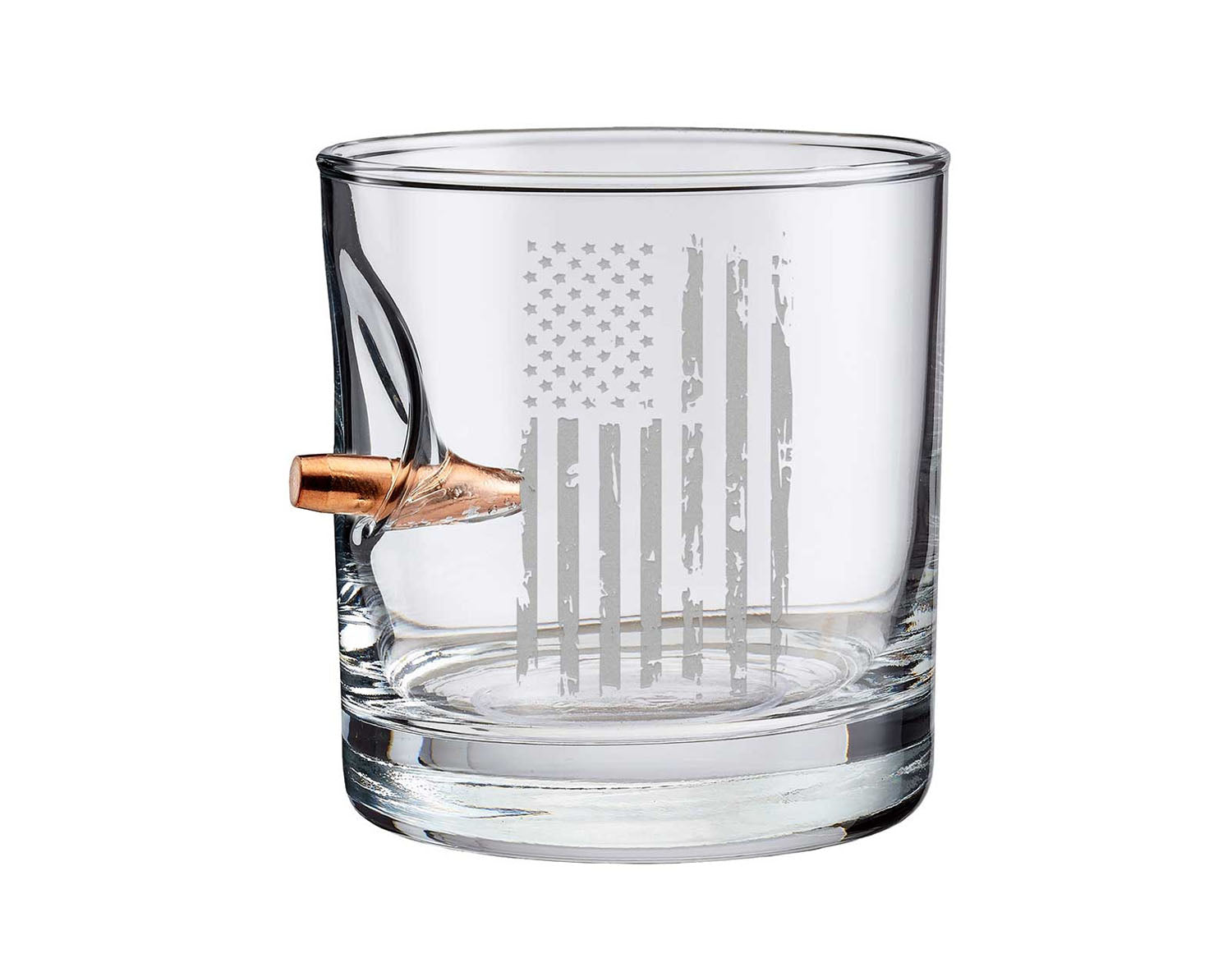 BenShot - Patriotic Etch "Bulletproof" Rocks Glass - 11oz