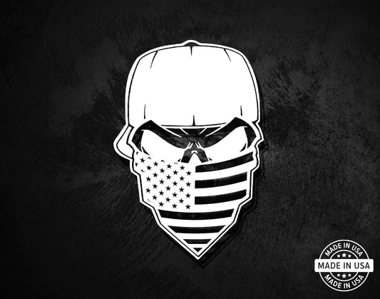 American Flag Bandana Skull Decal