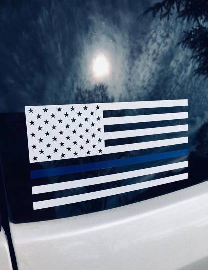 Thin Blue Line (solid union) Flags (LH RH Set) Decal