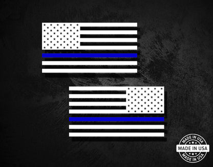 Thin Blue Line (solid union) Flags (LH RH Set) Decal