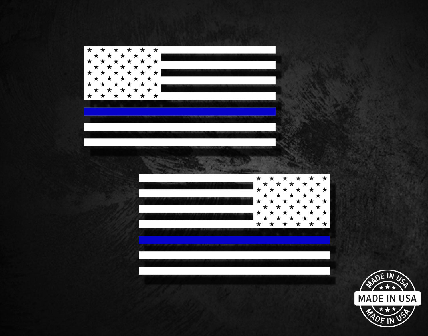 Thin Blue Line (solid union) Flags (LH RH Set) Decal